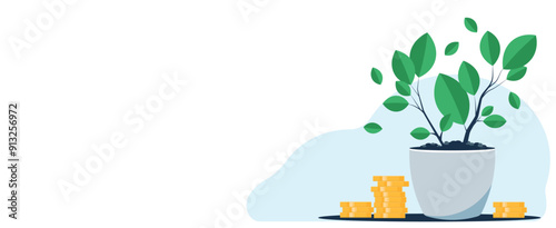 economic growth web banner template