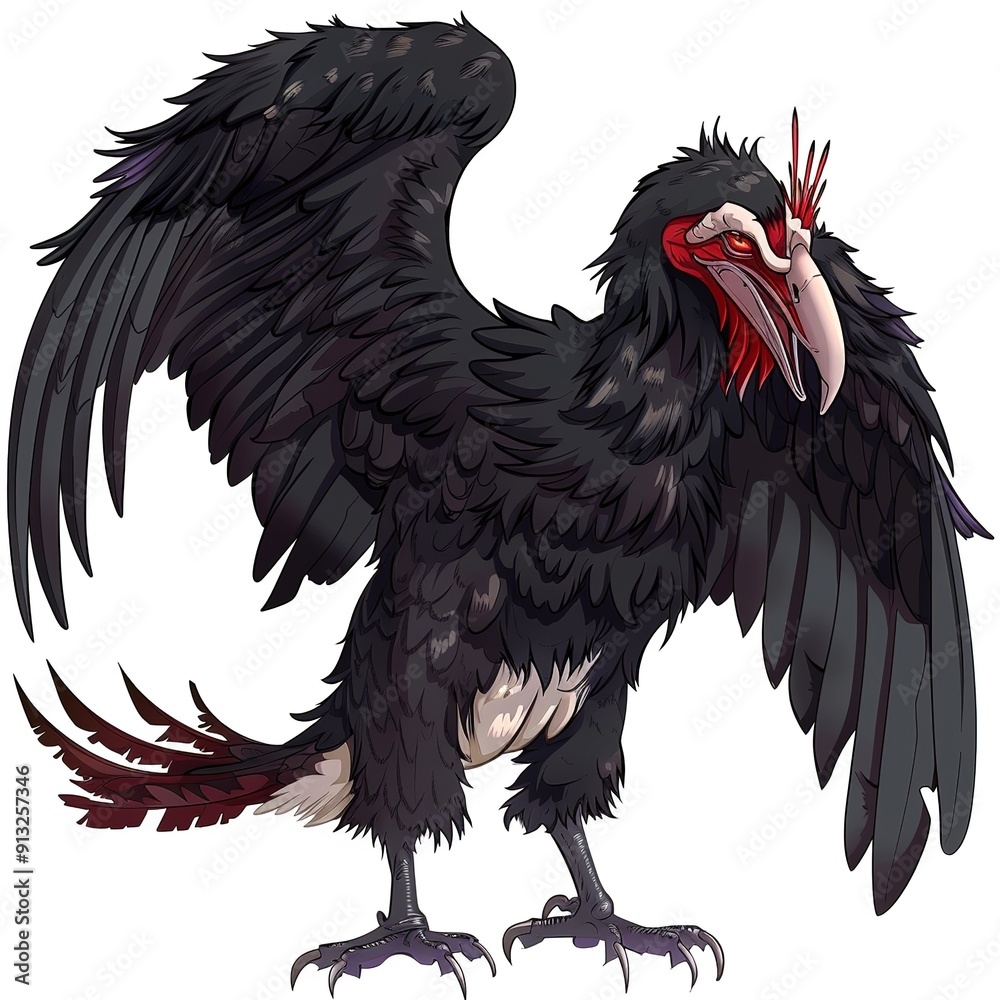 Fototapeta premium Condor devil fantasy animal cartoon isolated whitebackground 16:9