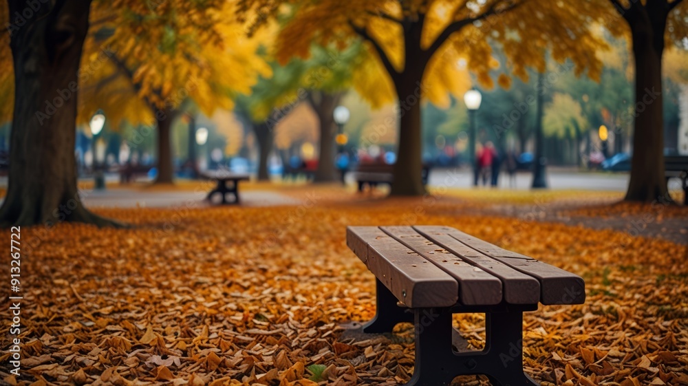 An image of a city park in autumn, with trees showcasing vibrant fall foliage, a path covered in colorful leaves An image of a city park in autumn, with trees showcasing vibrant fall foliage, a path covered in colorful leaves