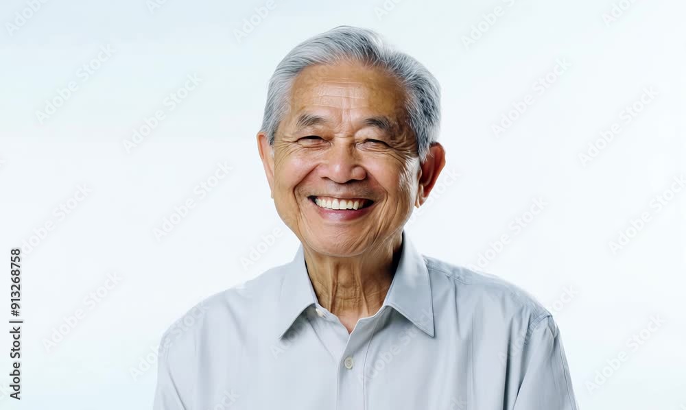 Portrait of a happy asian senior man standing isolated over white background Portrait of a happy asian senior man standing isolated over white background