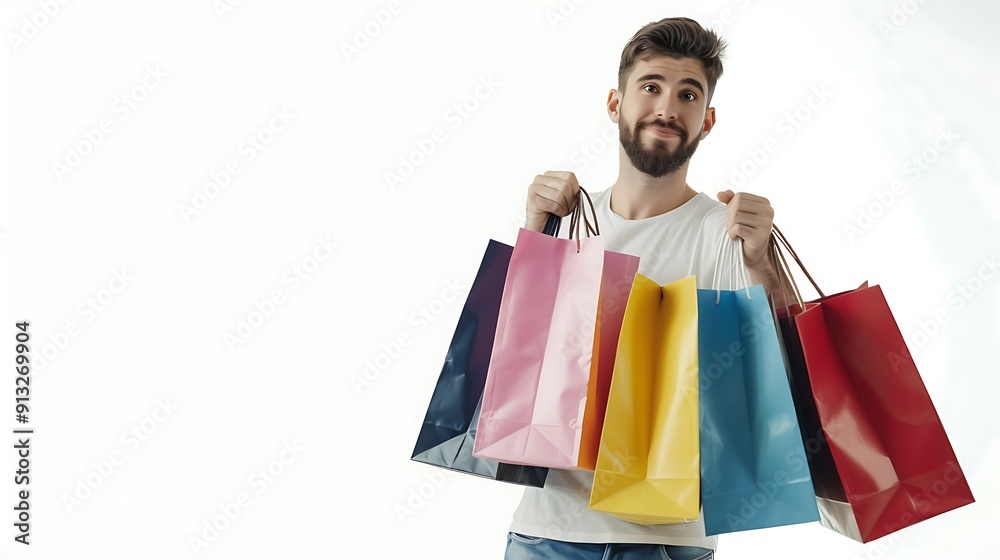 person with shopping bags person with shopping bags