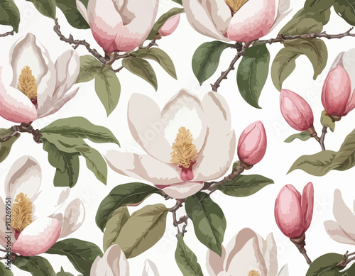 Chinese magnolia | Redoute Flower Illustration