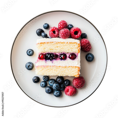 Cake with Berries Isolated ...