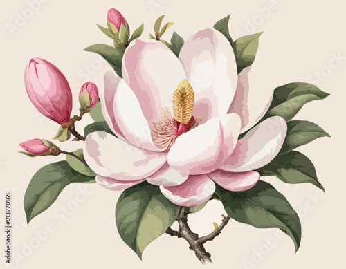 Chinese magnolia | Redoute Flower Illustration