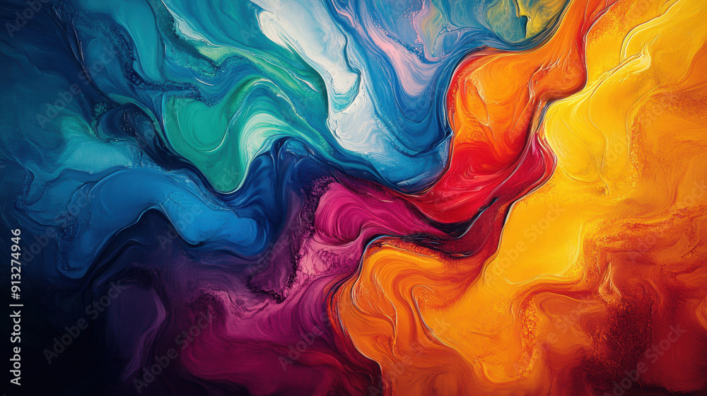 Vibrant Abstract Swirl of Multicolored Waves. Vibrant Abstract Swirl of Multicolored Waves.