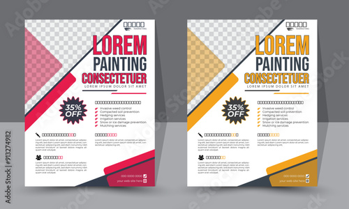 Modern professional corporate  business flyer design, customizable flyer template layout with photo background space.