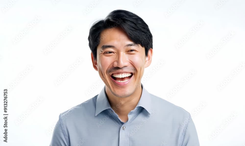 Portrait of happy asian man smiling at camera isolated over white background Portrait of happy asian man smiling at camera isolated over white background