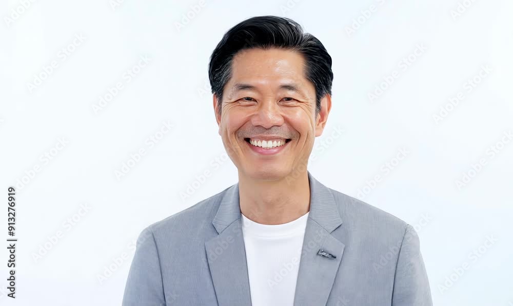 Portrait of a happy mature asian man standing over white background Portrait of a happy mature asian man standing over white background