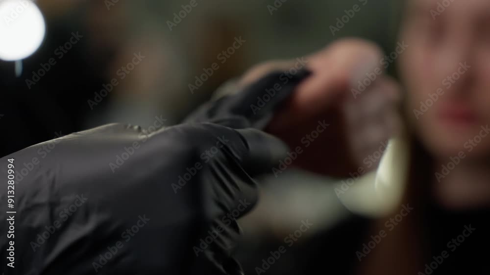 Person in black gloves holding an object with a blurred background, focus on hands and gloves Person in black gloves holding an object with a blurred background, focus on hands and gloves