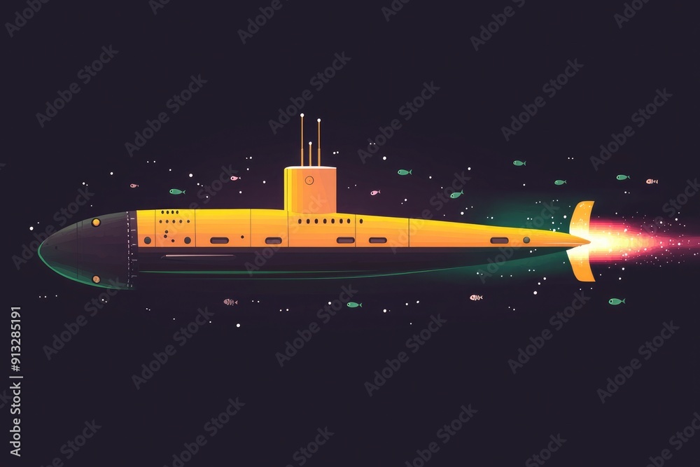 Obraz premium Yellow Submarine in Space