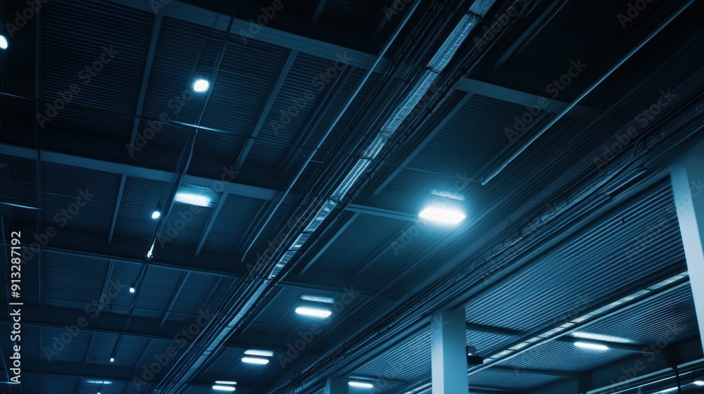 Industrial Ceiling with Lighting and Piping Industrial Ceiling with Lighting and Piping