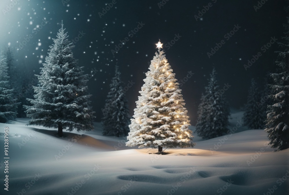 Fototapeta premium christmas tree in the snow