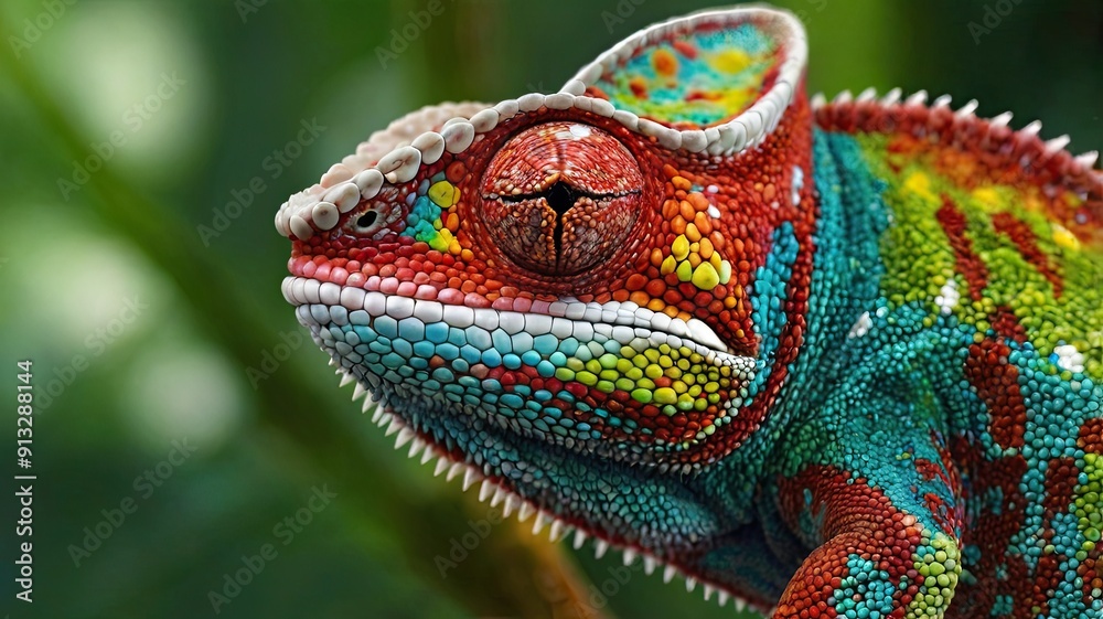 Fototapeta premium chameleon on a branch