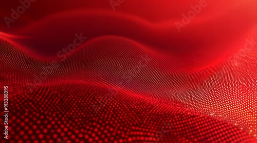 Red gradient background, red dots wave texture background, abstract motion background for technology and digital concept presentation design