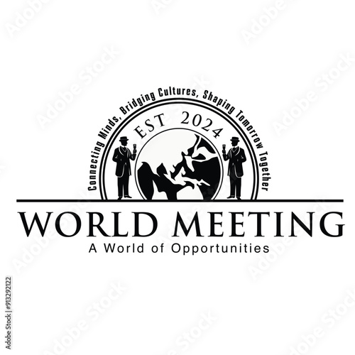 Global Business Conference Logo Design, International Meeting Event Logo, orporate World Summit Emblem