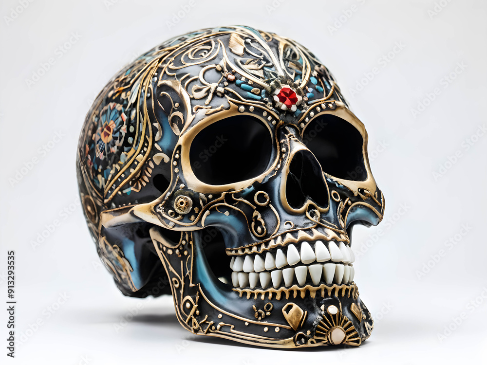 Skull illustration on artistic background Skull illustration on artistic background