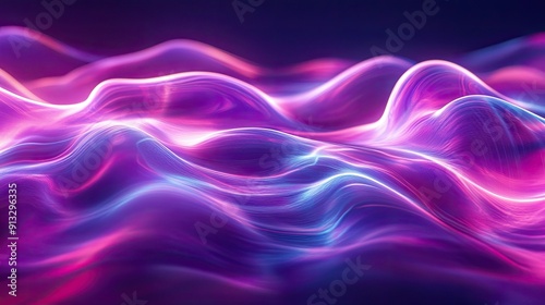 Wallpaper Mural Dynamic ultraviolet glowing waves, creating an abstract background for banners, backdrops, and 3D mapping. Torontodigital.ca