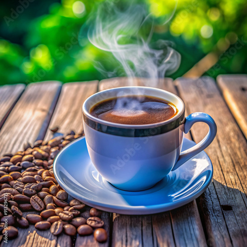 cup of coffeecoffee, cup, drink, cafe, espresso, caffeine, beverage, breakfast, brown, hot, table, white, cappuccino, black, morning, aroma, bean, beans, mug, saucer, food, closeup, fresh, dark, roast photo