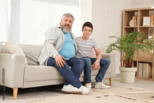 Happy grandfather with his ...