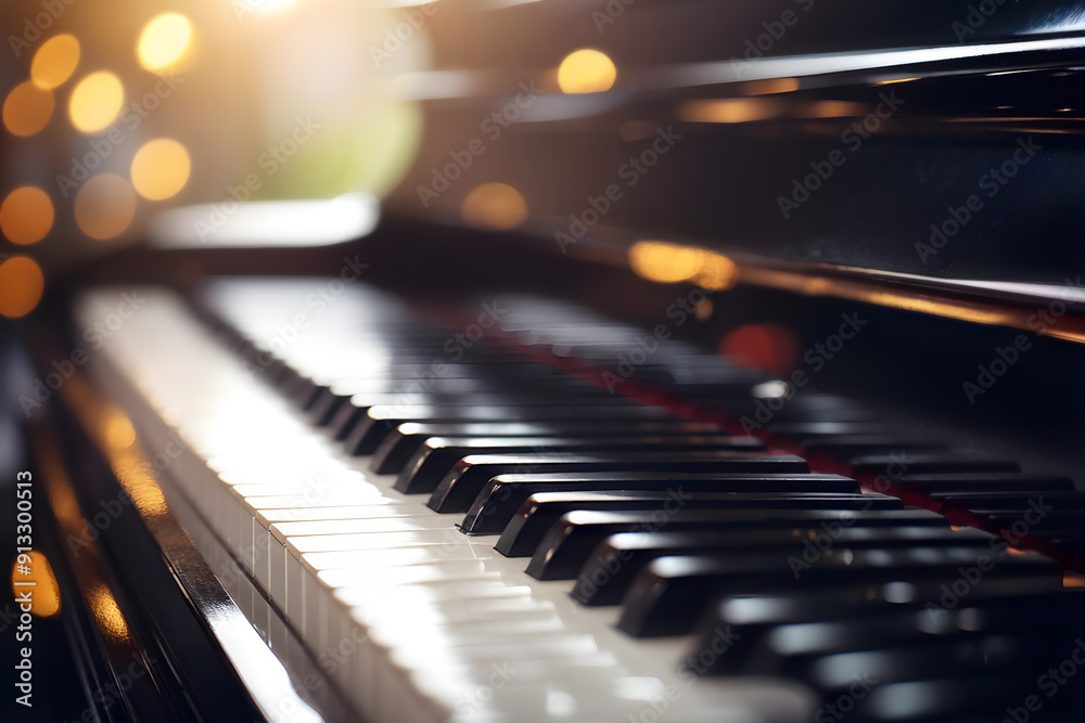 Piano keys against a soft, glowing backdrop Piano keys against a soft, glowing backdrop