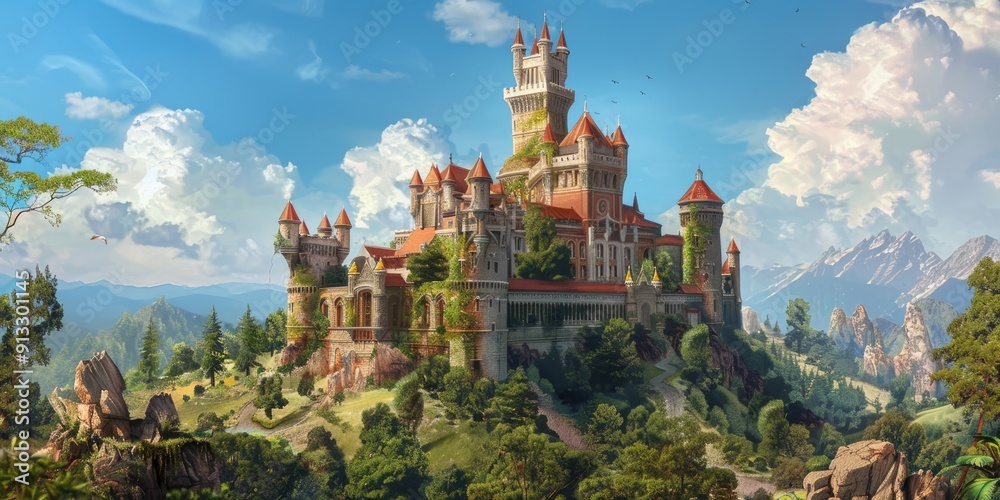 Majestic Castle on a Sunny Day Majestic Castle on a Sunny Day