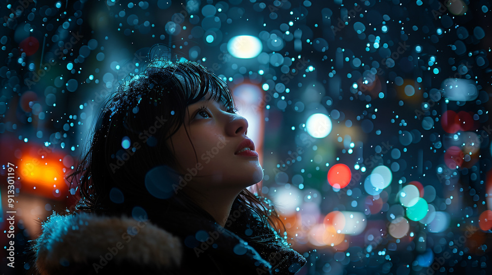 Portrait of a young woman in the city at night. Photograph while it is raining-4
Portrait of a young woman in the city at night. Photograph while it is raining-4