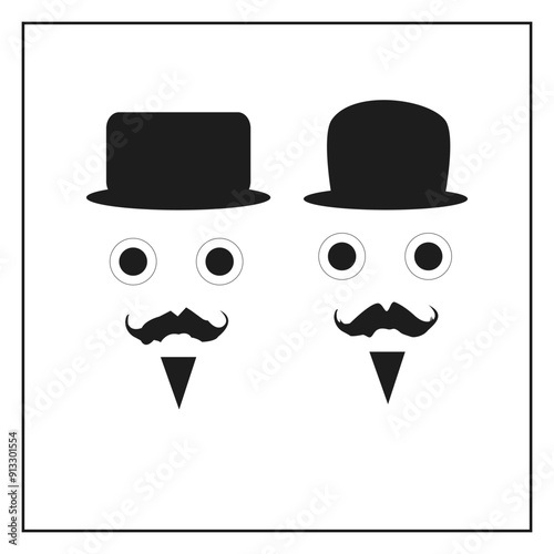 Detective vector logo. Man in a hat and glasses symbol. Simple Gentleman icons. EPS10