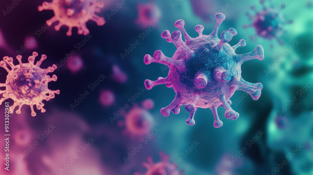 virus illustration under microscope, highly detailed virus illustration under microscope, highly detailed