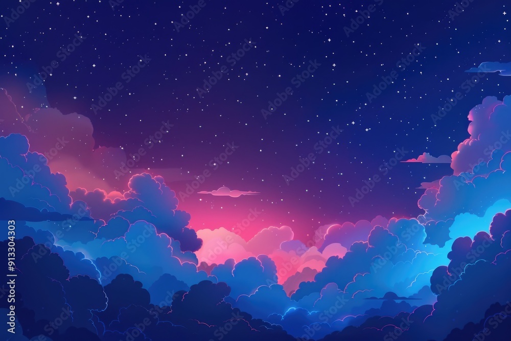 A cloudy night sky with many stars visible A cloudy night sky with many stars visible
