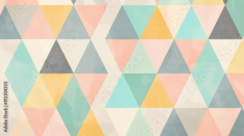 Geometric pattern with hexagons in rainbow colors