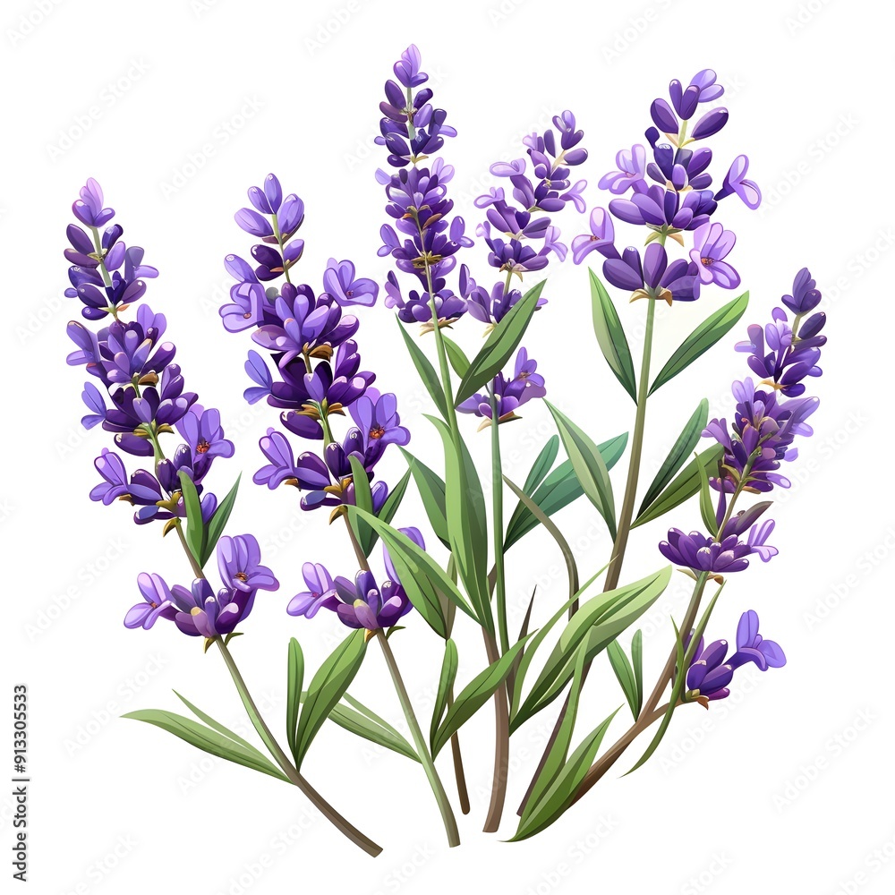 Obraz premium lavender flower vector illustration 