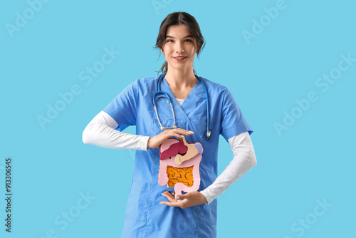 Female doctor with paper di...