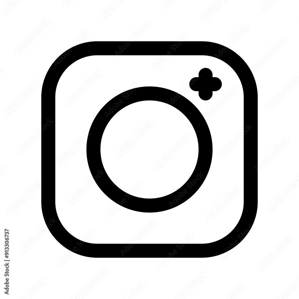 Camera icon in lineal style