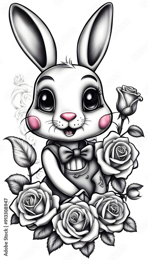 Obraz premium Black & Grey Tattoo Design 