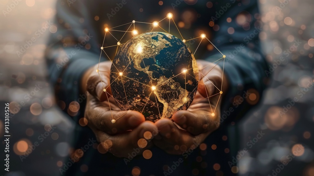 Global Network in Hands Global Network in Hands