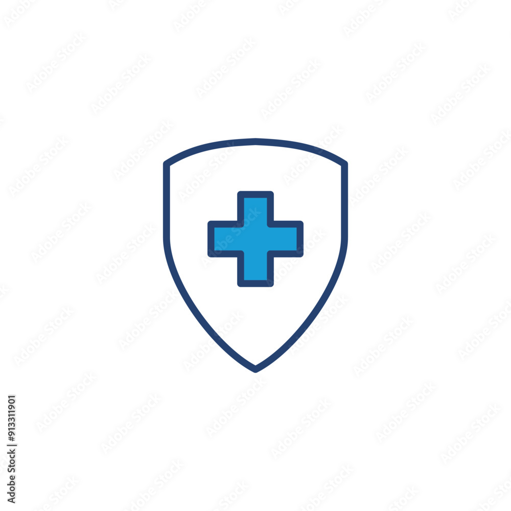 Health insurance icon vector. Insurance health document icon Health insurance icon vector. Insurance health document icon