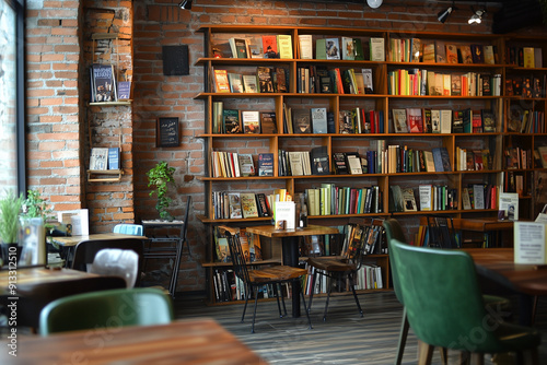 Urban Book Cafe: A Cozy Interior with an Eclectic Book Selection