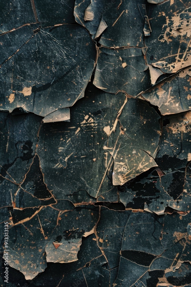 A close-up shot of a cracked and worn-out wall with peeling paint A close-up shot of a cracked and worn-out wall with peeling paint