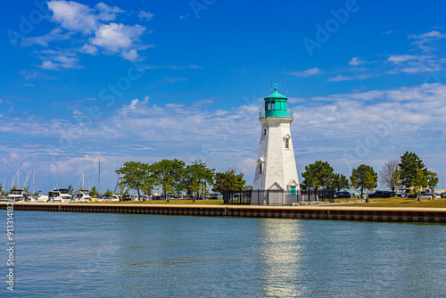 Beautiful old lighthouse at Port Dalhousie Harbour, St. Catharines, Ontario, Canada