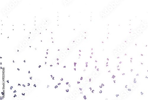 Light Purple, Pink vector texture with colored currency signs.