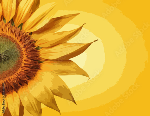 Sunflower on Yellow background