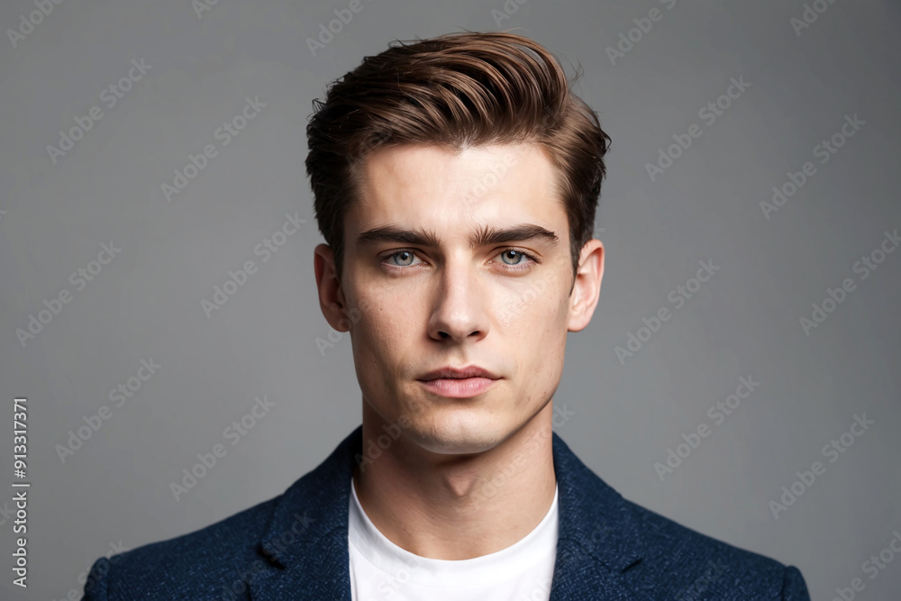 portrait of handsome young British male model with healthy skin portrait of handsome young British male model with healthy skin