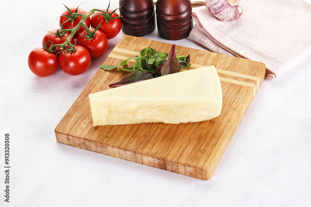 Piece Italian hard parmesan cheese Piece Italian hard parmesan cheese