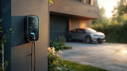Electric Car Charging Station at Home