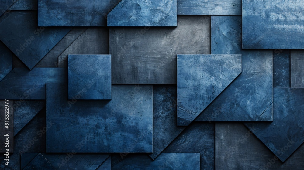 Abstract geometric background with dark blue textured shapes. Abstract geometric background with dark blue textured shapes.