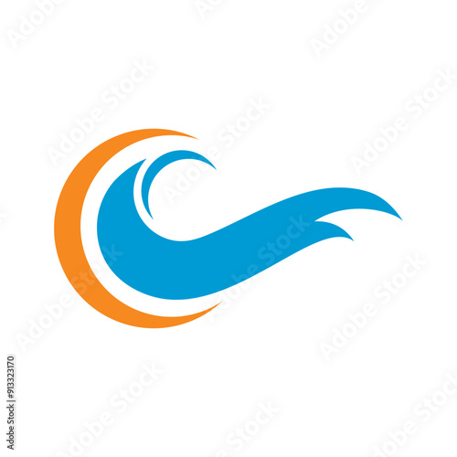 blue waves logo vector icon illustration