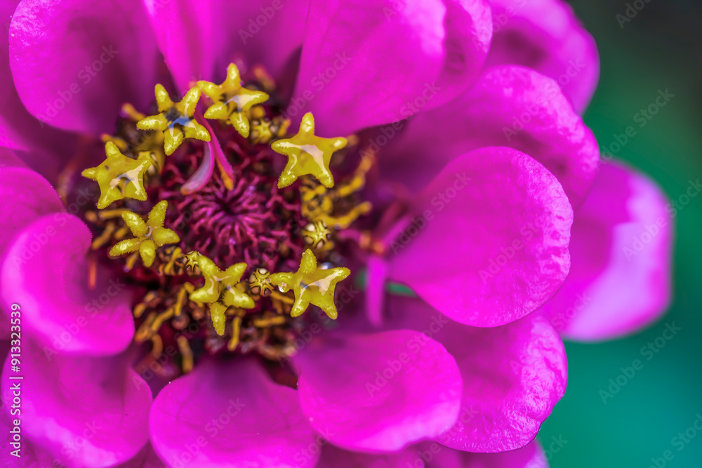 Flowers full of nectar (Zinnia elegans ) Flowers full of nectar (Zinnia elegans )