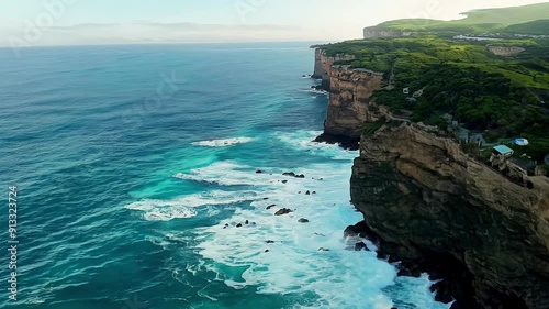 The ocean is calm and the sky is clear