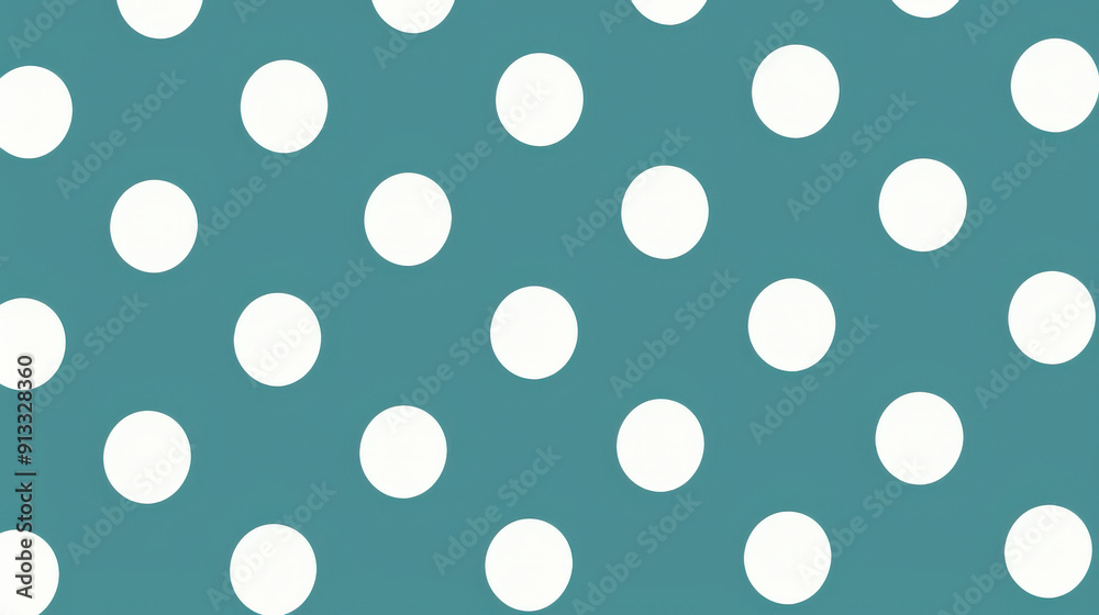 Polka dot pattern in teal and white Polka dot pattern in teal and white