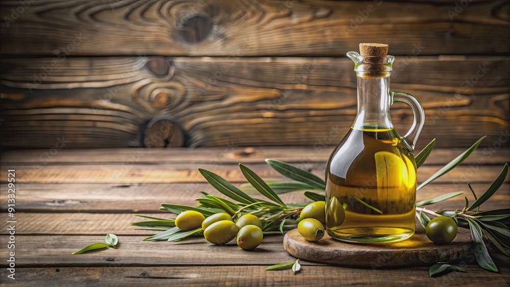 Bottle of olive oil on a rustic wooden table, cooking, gourmet, healthy, organic, Mediterranean, ingredient, kitchen, culinary, Italian Bottle of olive oil on a rustic wooden table, cooking, gourmet, healthy, organic, Mediterranean, ingredient, kitchen, culinary, Italian